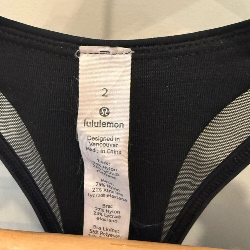 Lululemon Black Razorback Tank Top 2 - Picture 2 of 6